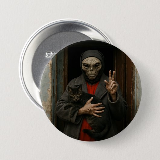 Alien Liebe Button (Vorne & Hinten)