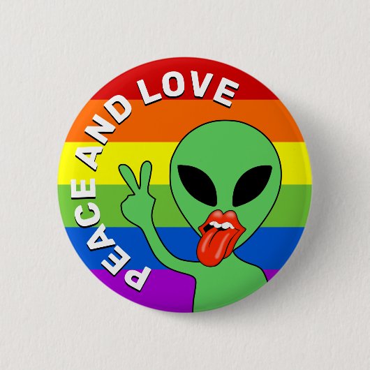 Alien Liebe Button (Vorderseite)