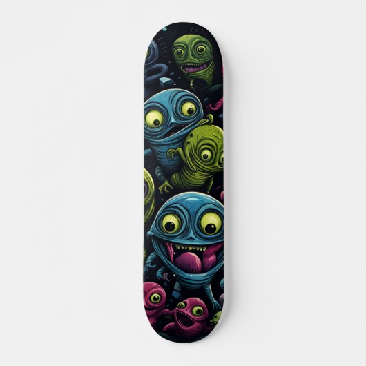 Alien Liebe glücklich Skateboard (Vorne)