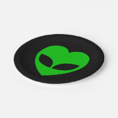 Alien Liebe Heftpapier Teller (Schrägansicht)