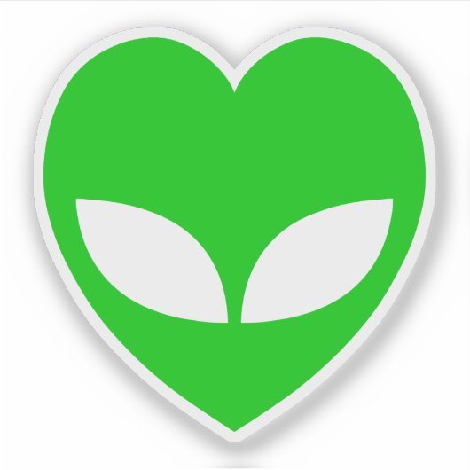 Alien Liebe Herz Aufkleber (Vorderseite)