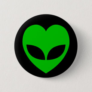 Alien Liebe Herz Button
