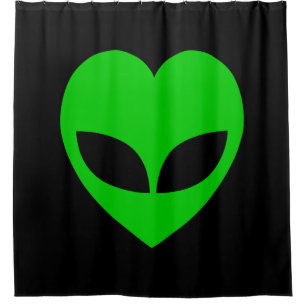 Alien Liebe Herz Duschvorhang