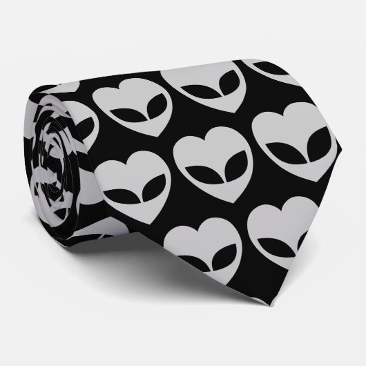 Alien Liebe Herz Krawatte (Gerollt)