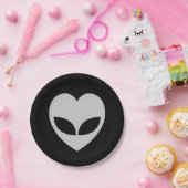 Alien Liebe Herz Pappteller (Party)