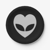 Alien Liebe Herz Pappteller (Vorderseite)