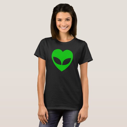 Alien Liebe Herz T-Shirt (Vorne ganz)
