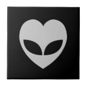 Alien Liebe Herz Tile Fliese (Vorderseite)