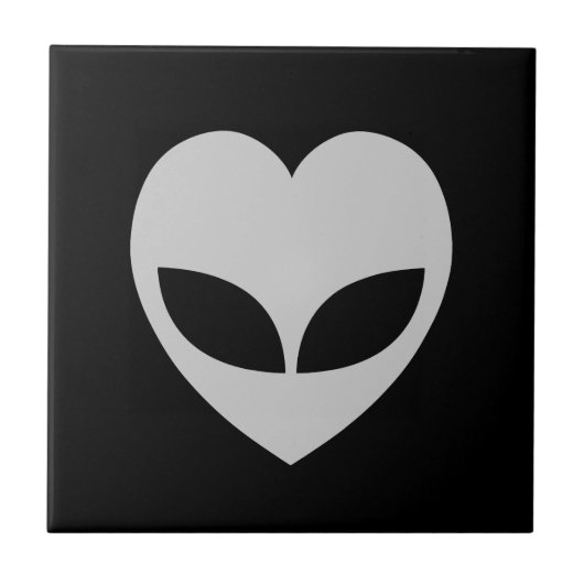 Alien Liebe Herz Tile Fliese (Vorderseite)