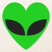 Alien Liebe Herz Untersetzer (Vorderseite)