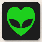 Alien Liebe Herz Untersetzer (Vorderseite)