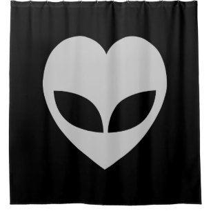 Alien Liebe Herzduschvorhang Duschvorhang