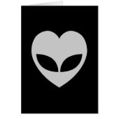 Alien Liebe Herzkarte (Vorne)