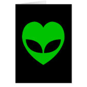 Alien Liebe Herzkarte (Vorne)