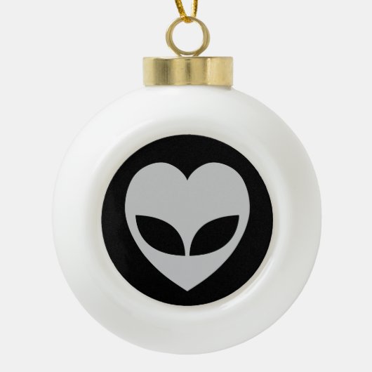 Alien Liebe Herzstück Keramik Ball Weihnachtsfeier Kugel-Ornament (Vorderseite)