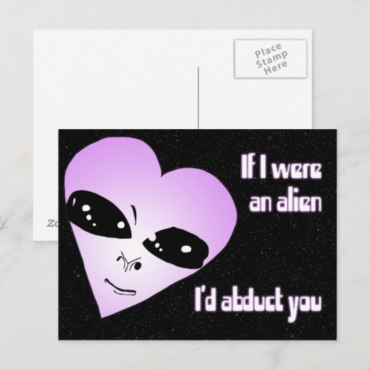Alien Liebe Postkarte (Vorne/Hinten)
