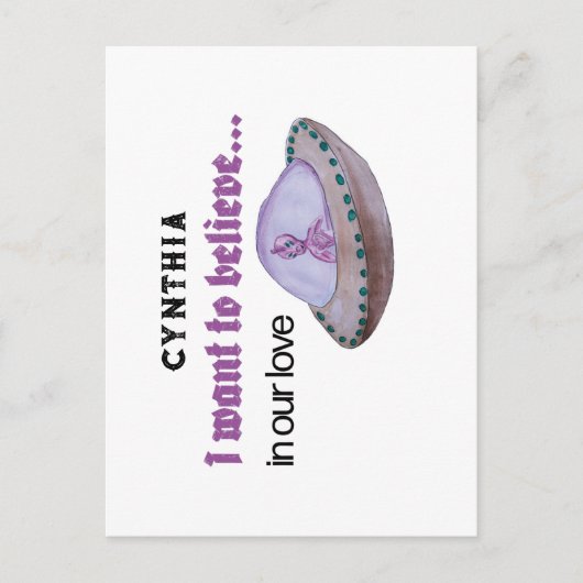 Alien Liebe Valentine Postkarte (Vorderseite)