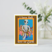 Alien Lieben fallen Postkarte fallen (Stehend Vorderseite)