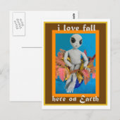 Alien Lieben fallen Postkarte fallen (Vorne/Hinten)