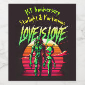 Alien liebt es, unter Sonnenuntergang zu glühen Weinetikett (Einzelnes Label)