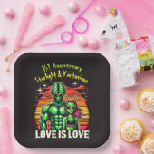 Alien liebt unter glühendem Sonnenuntergang Pappteller (Party)