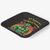 Alien liebt unter glühendem Sonnenuntergang Pappteller (Gewinkelt)