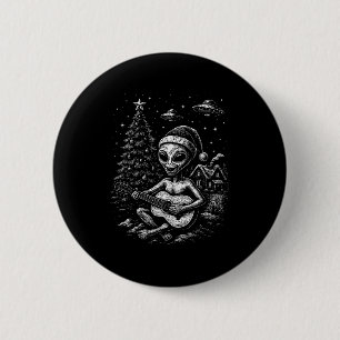 Alien liebt Weihnachten Button