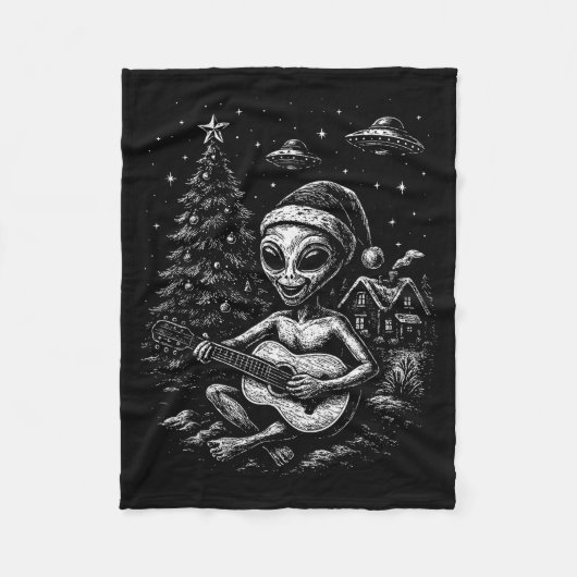 Alien liebt Weihnachten Fleecedecke (Vorderseite)