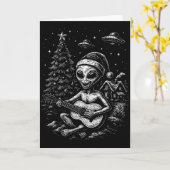 Alien liebt Weihnachten Karte (Gelbe Blume)