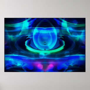 Alien Life in Blue Abstrakt Poster