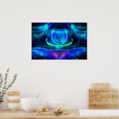 Alien Life in Blue Abstrakt Poster (Küche)