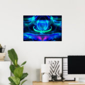 Alien Life in Blue Abstrakt Poster (Heimbüro)