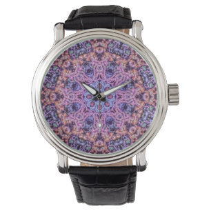 Alien Lila Psychedelic Kaleidoscopic Mandala Armbanduhr