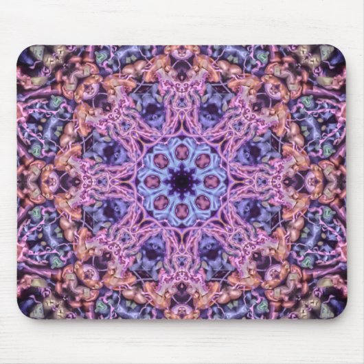 Alien Lila Psychedelic Kaleidoscopic Mandala Mousepad (Vorne)
