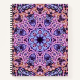 Alien Lila Psychedelic Kaleidoscopic Mandala Notizblock