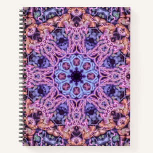 Alien Lila Psychedelic Kaleidoscopic Mandala Notizblock