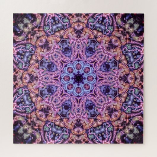 Alien Lila Psychedelic Kaleidoscopic Mandala Puzzle (Horizontal)