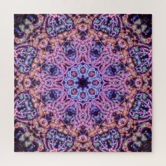 Alien Lila Psychedelic Kaleidoscopic Mandala Puzzle (Vertikal)
