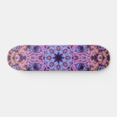 Alien Lila Psychedelic Kaleidoscopic Mandala Skateboard (Horizontal)