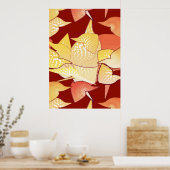 "Alien Lilies Abstrakt - Rost und Gold" Poster (Küche)