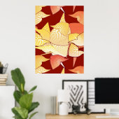 "Alien Lilies Abstrakt - Rost und Gold" Poster (Heimbüro)