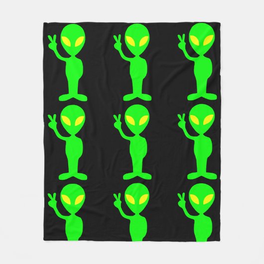 ALIEN LITTLE GREEN MAN BLANKET FLEECEDECKE (Vorderseite)