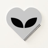 Alien Love Heart Papier Untersetzer Notizblock (Rückseite)