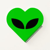 Alien Love Heart Papier Untersetzer Notizblock (Rückseite)