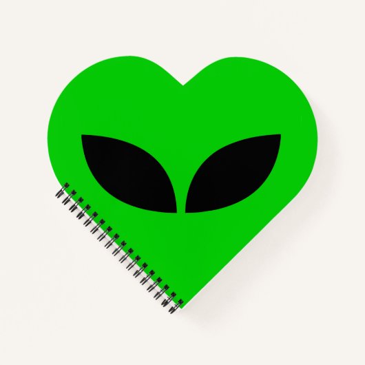 Alien Love Heart Papier Untersetzer Notizblock (Vorderseite)