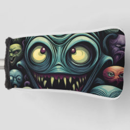 alien love skull funny good mood happy lucky golf headcover