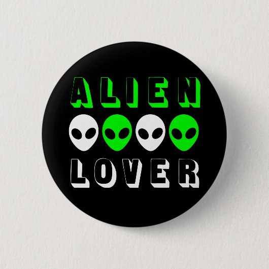 Alien Lover in Bright Green und White Button (Vorderseite)