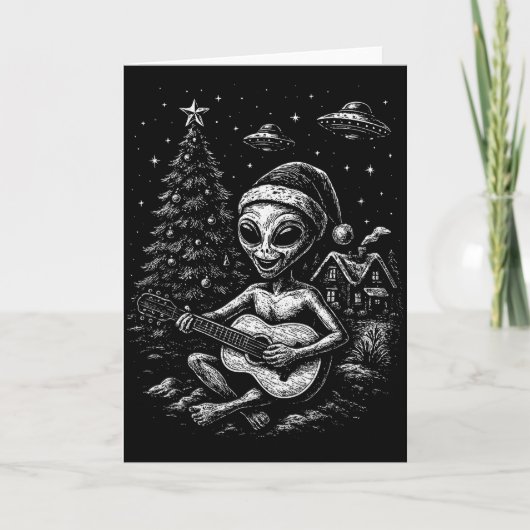 Alien Loves Christmas Karte (Vorderseite)