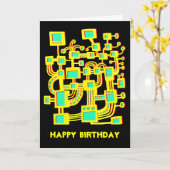 Alien Machine - Geburtstag Karte (Gelbe Blume)
