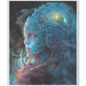 Alien Man Surreal Sci-Fi Art Aufkleber (Vorderseite)